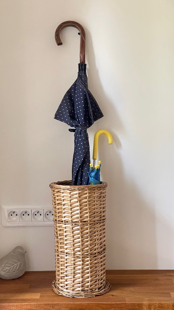 Image 1 of Porte PARAPLUIE Rotin VINTAGE