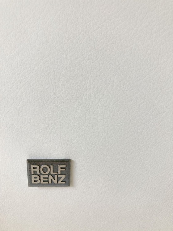 Image 1 of 4x Rolf Benz 620 stoel leder ecru in nieuwstaat