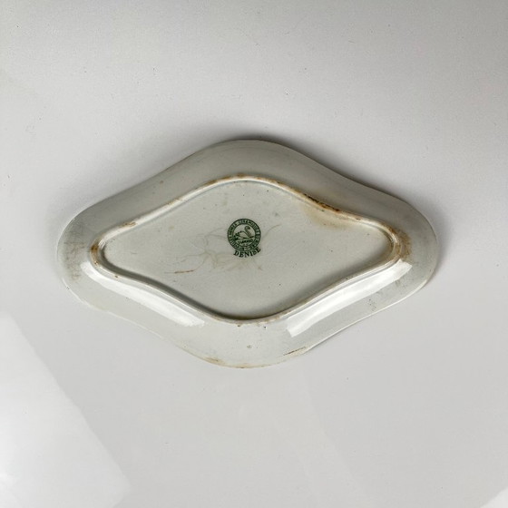 Image 1 of Rare "Denise" Ironstone Ravier by St Amand, green, early 20th century