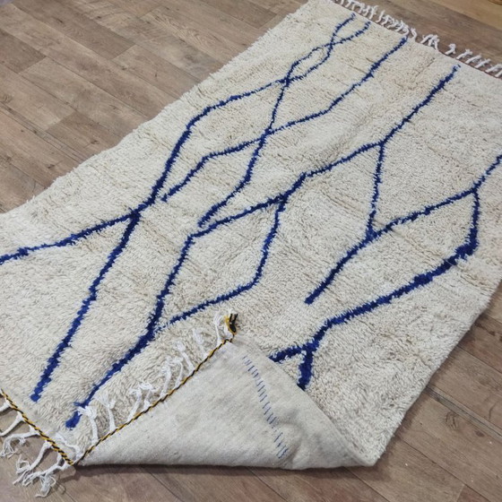 Image 1 of Tappeto berbero blu minimalista – Tappeto berbero blu minimalista | 240 × 145 cm