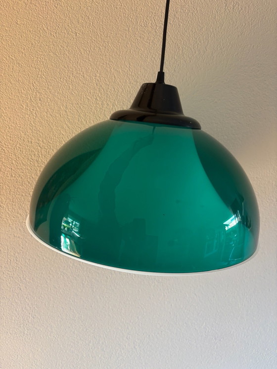 Massive lampe à suspension verte vintage – Plastique (photo 5 of 9)