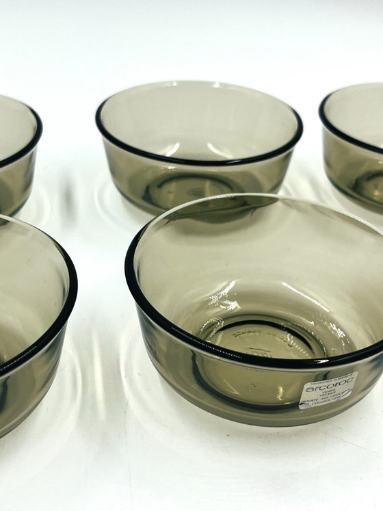 Set of 6 Arcoroc Smoked Glass Ramekins, Table accessories, Brown, Vintage (photo 7 of 8)