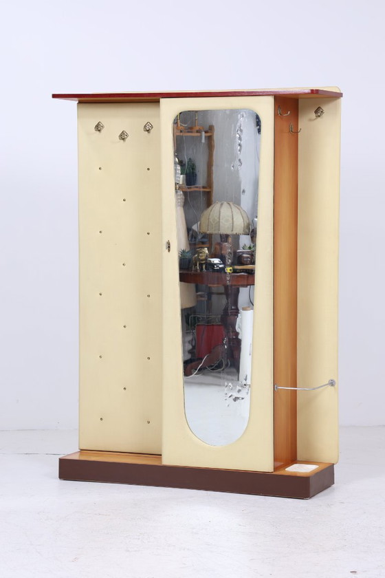 Image 1 of Appendiabiti da parete vintage | Mobiletto da ingresso di metà secolo | Appendiabiti anni &#39;60 | Con asta appendiabiti e scom