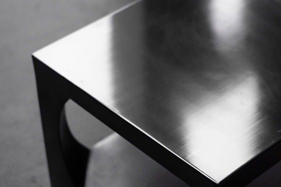 Image 1 of Mesas auxiliares modernistas de aluminio, Italia, década de 1970