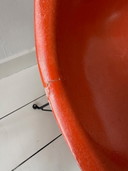 4x Originele Eames Glasvezel Stoelen Herman Miller – Oranje – Eiffel Onderstel (DSR)