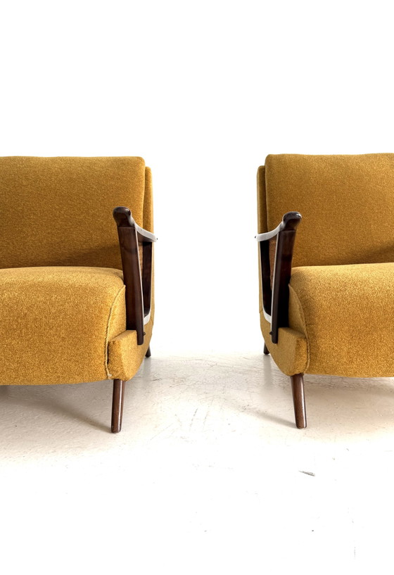 Set of 2 Vintage Armchairs, 1960s – Wood, Metal (photo 4 of 12)