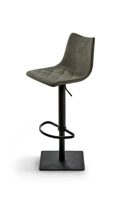 Set di 2 sgabelli da bar regolabili – in similpelle verde muschio – ideali per l'isola della cucina