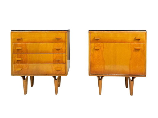 Tables de nuit du milieu du siècle par Nový Domov, Tchécoslovaquie, 1970 - Lot de 2