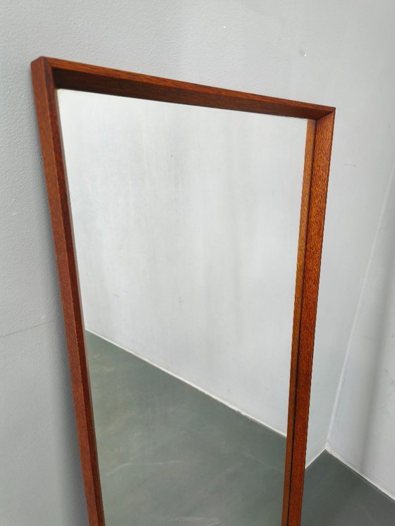 Image 1 of Danish Mid Century Teak Wall Mirror, Minimalist Frame, 1960s