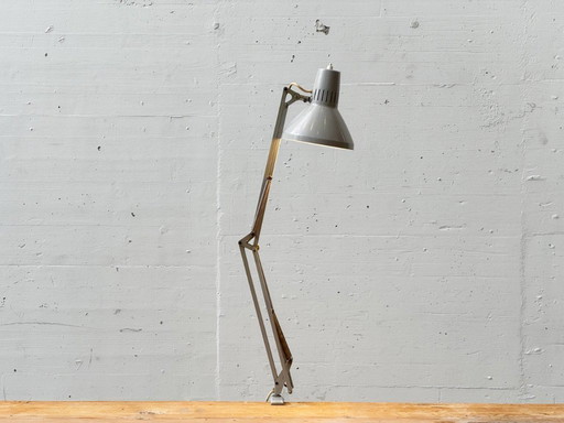 Vintage Ledu klemlamp in grijs, Zweden, jaren 70.