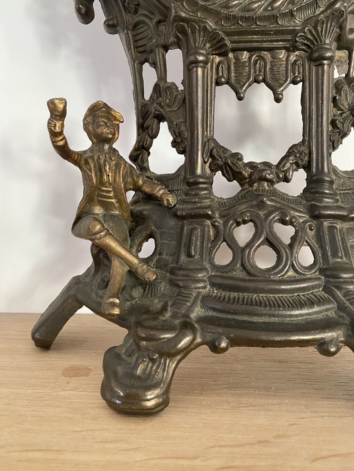 Vintage Lowental Heavy Duty Tab Le Kaminuhr aus Messingguss