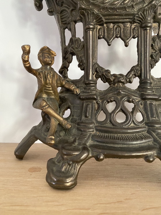 Image 1 of Vintage Lowental Heavy Duty Cast Brass Tab Le Mantle Clock