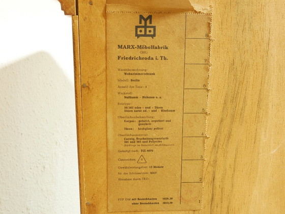 Image 1 of Buffet haut vintage avec grande vitrine, meuble de salon, années 1960, Allemagne