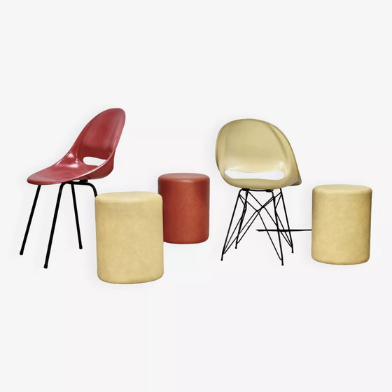 Image 1 of 2 sedie e 3 pouf &quot;Space Age&quot;