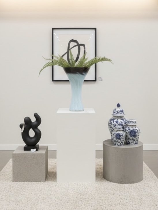 Image 1 of Elegant Gradient Murano-Style Glass Vase Set (Pair)