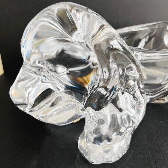 Image 1 of Vintage Vannes le Châtel France dog figurine bowl crystal 1970's