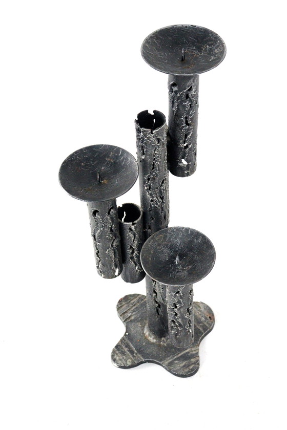 Image 1 of Large Brutalist Floor Candlestick