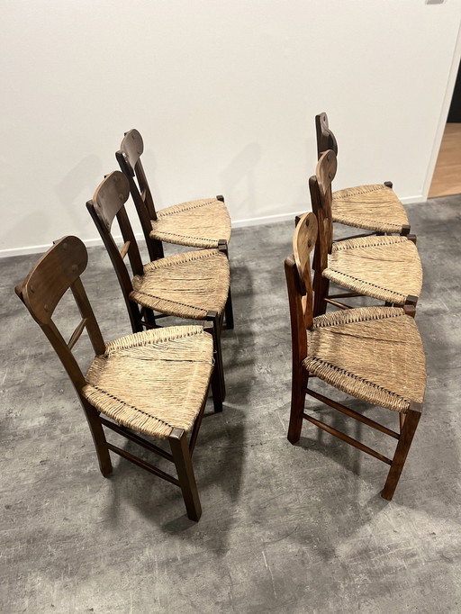6 Chaises de salle à manger brutalistes