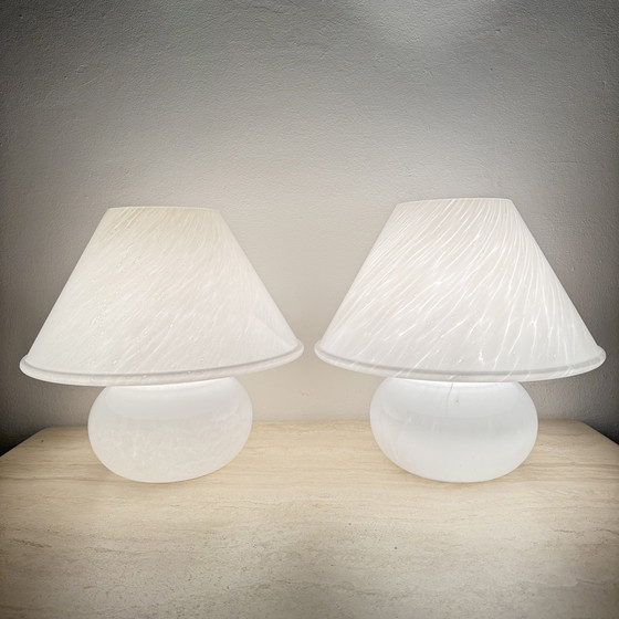 Image 1 of Limburg Glashütte Glass Table Lamp Mushroom, 1970's