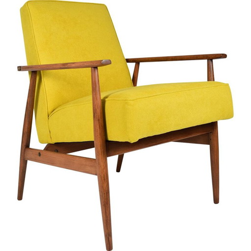 Poltrona vintage tipo 300-190 gialla di Henryk Lis anni '70