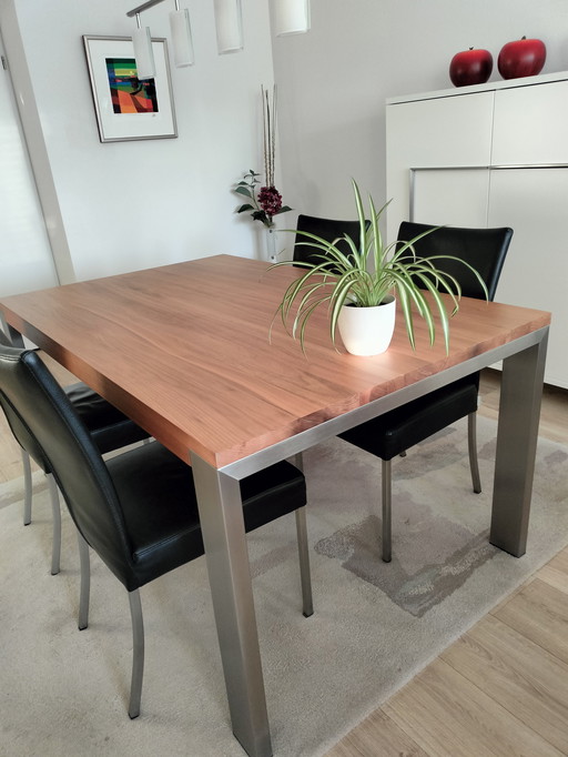 Bert Plantagie design eettafel en 4 eetkamerstoelen 