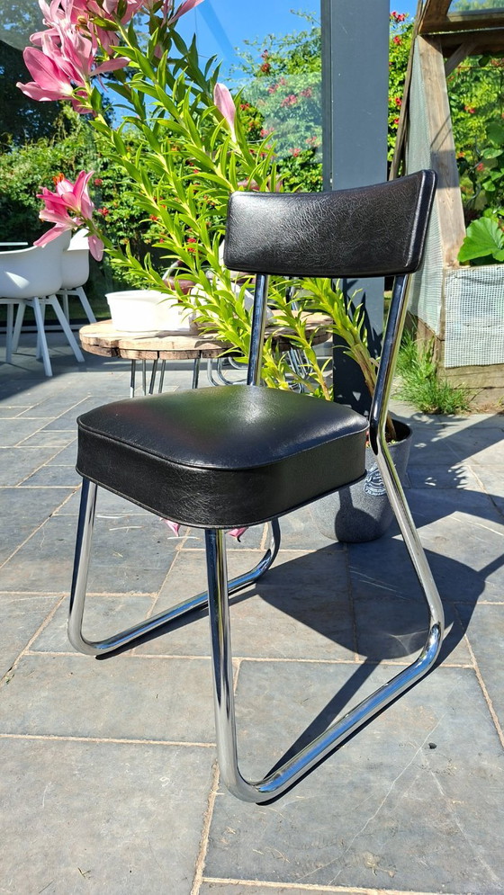 Mid Century Bauhaus Style Chairs – Eetkamerstoelen, Skai (photo 12 of 16)