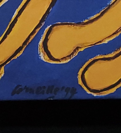 Corneille-Siebdruck auf Leinwand, 50 x 60 cm
