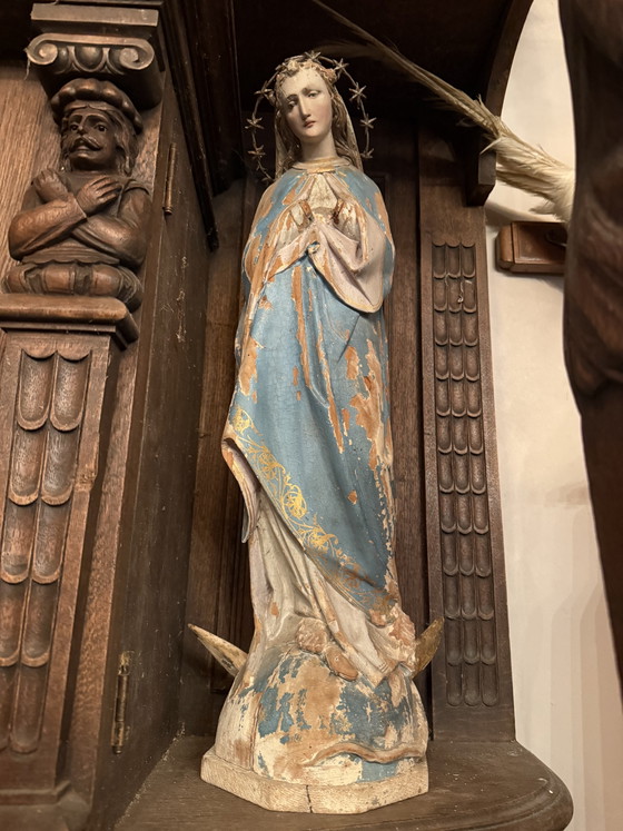 Antike Marienstatue – Dekorative Objekte, Wood (photo 6 of 8)