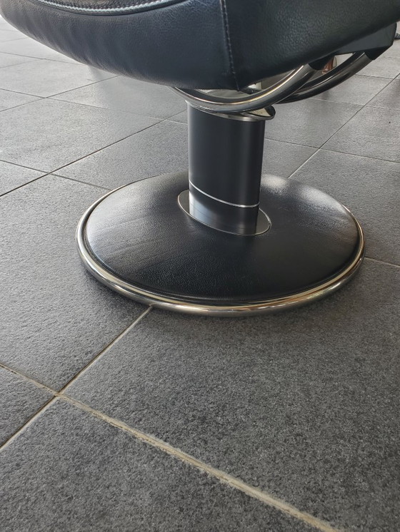 Image 1 of 1 Stressless Jazz Sessel - Schwarzes Leder und passender Hocker (Ref. 4093)