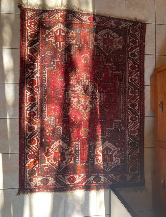 Image 1 of Tapis noué à la main style HERIZ - 163 x 117 cm - Laine sur coton - Vintage (fin des années 80)