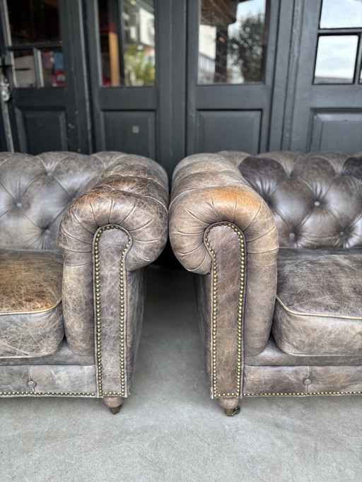 Ensemble Chesterfield Clubfauteuils