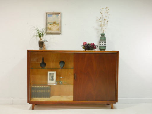 Vintage highboard / sideboard with large display cabinet from the 60s