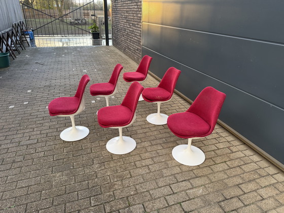 Image 1 of 6x original vintage Knoll Tulip dining chairs by Eero Saarinen