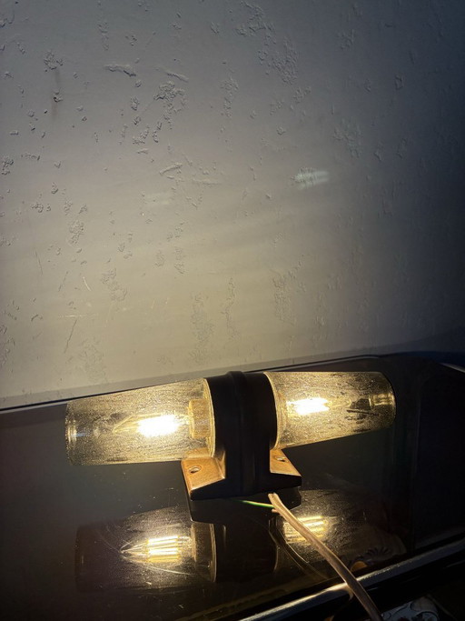Applique murale Ifö 6060 par Sigvard Bernadotte, verre antico fumé, années 1970