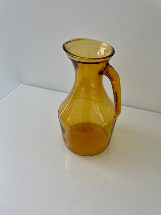 Image 1 of Carafe vintage en verre ambré de Bormioli Rocco – Italie