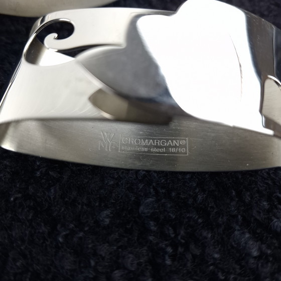 Image 1 of 5 anelli per tovaglioli vintage in acciaio inox WMF Cromargan art deco