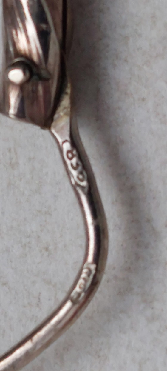Image 1 of Vintage zilveren gedraaide creolen