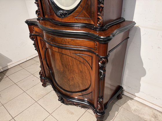 Image 1 of Willem III Mahagoni-Bonheur mit abgeschrägtem Spiegel