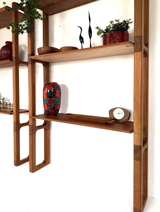 Image 1 of 2x vintage teak wall cabinet, Dyrlund ‘90