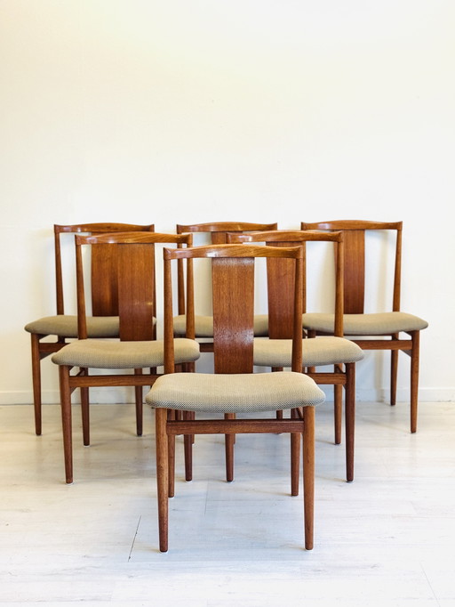 6 dänische Vintage-Esszimmerstühle – Henning Sørensen für Danex (1960er Jahre)