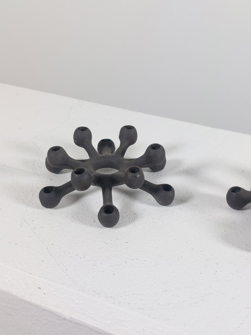 Paar vintage mid century Jens Quistgaard Metall Kerzenständer Dänemark 