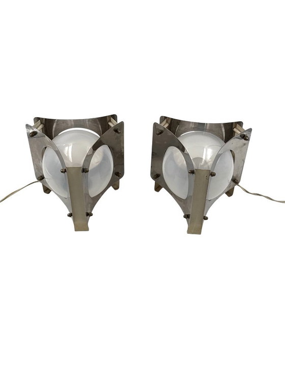 Image 1 of Space age set of 2 table Lamp, Italy 1970s