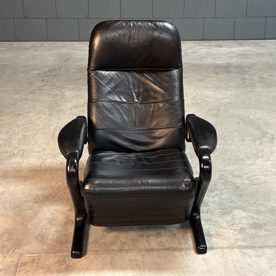 Image 1 of Vintage Danish Recliner - Black Leather - 1990s