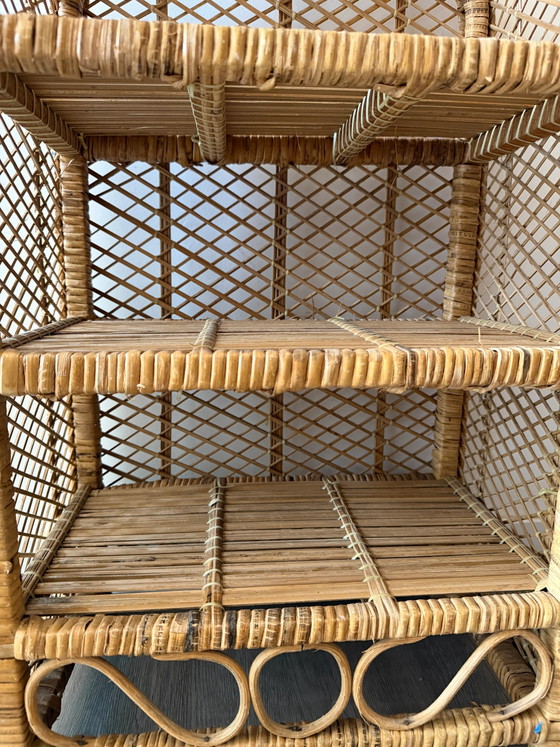 Gebogen rotan kast – Buffetkasten, Rattan, Vintage (photo 6 of 7)