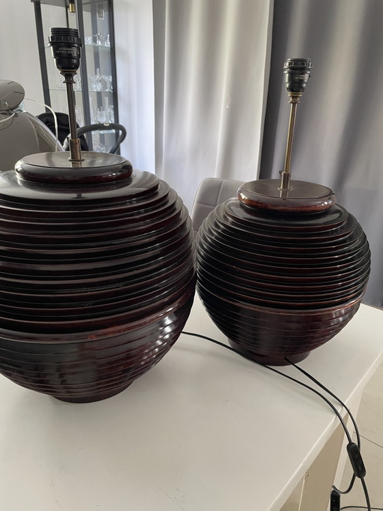 Par de grandes LUZ Intérieurs / Minibas Lámparas de mesa XXL (Diferentes Tamaños) – Brass, Ceramic (photo 4 of 9)