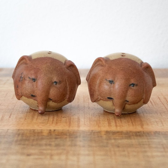 Image 1 of Vintage ceramic elephant salt and pepper set: 1970s, UCTCI Japan