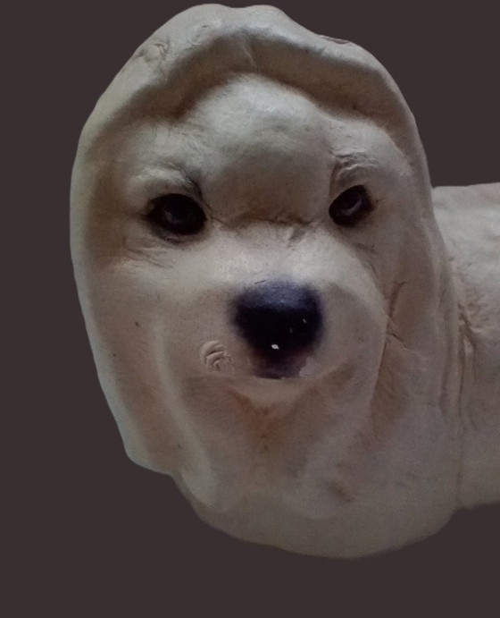 Image 1 of Shih Tzu in pelle artigianale di metà secolo – "Chateau Leather" (Canada)