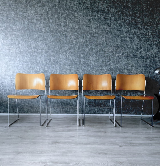 Image 1 of 6x David Rowland voor HOWE - 40/4 Sled-Base Side Chair