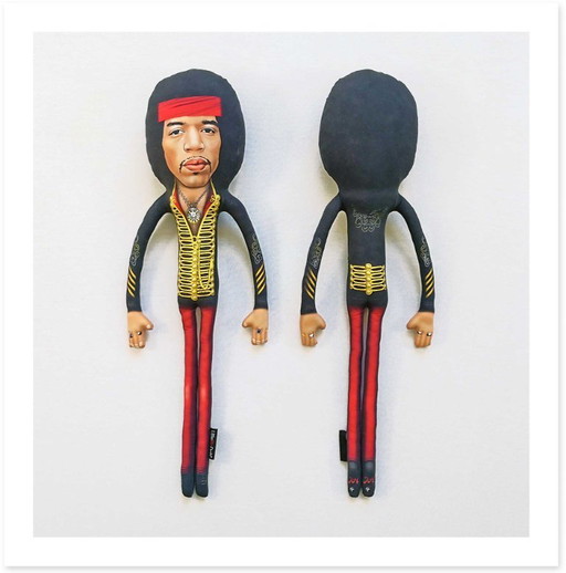 Jimi Hendrix kunstpop cadeau | Muziekkamerdecoratie | Verzamelbaar rockicoon | Woondecoratie voor volwassen fans