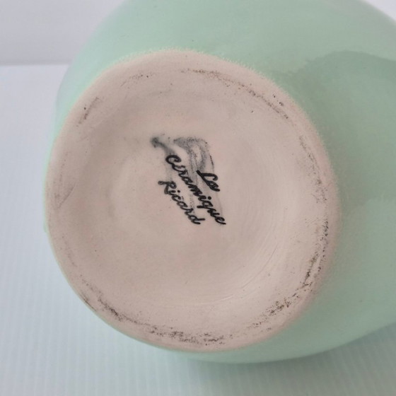 Image 1 of BELANGRIJKE VAAS UIT DE JAREN 60, KANVORMIG, RICARD KERAMIEK, CELADON KLEUR, JAREN 60